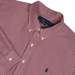 Ralph Lauren Men's Size XXL Red Gingham Slim Fit Button Down Shirt Long Sleeve
